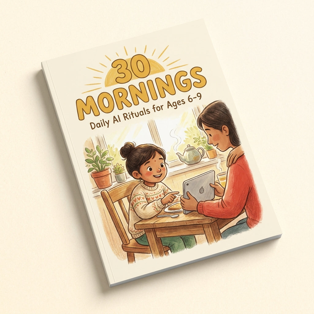 30 Mornings — Daily AI Rituals for Ages 6–9 — PDF cover mockup