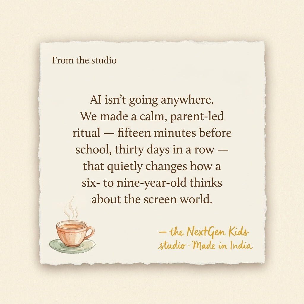From the makers of 30 Mornings — Daily AI Rituals for Ages 6–9 — a note from the founder