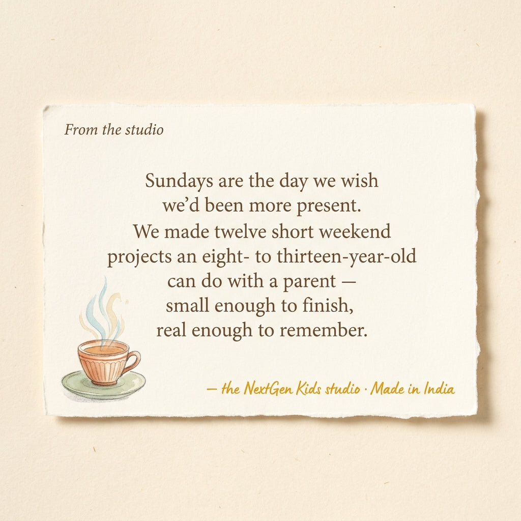 From the makers of AI Sundays with Your Kid — 12 Weekends, Together, Ages 8–13 — a note from the founder