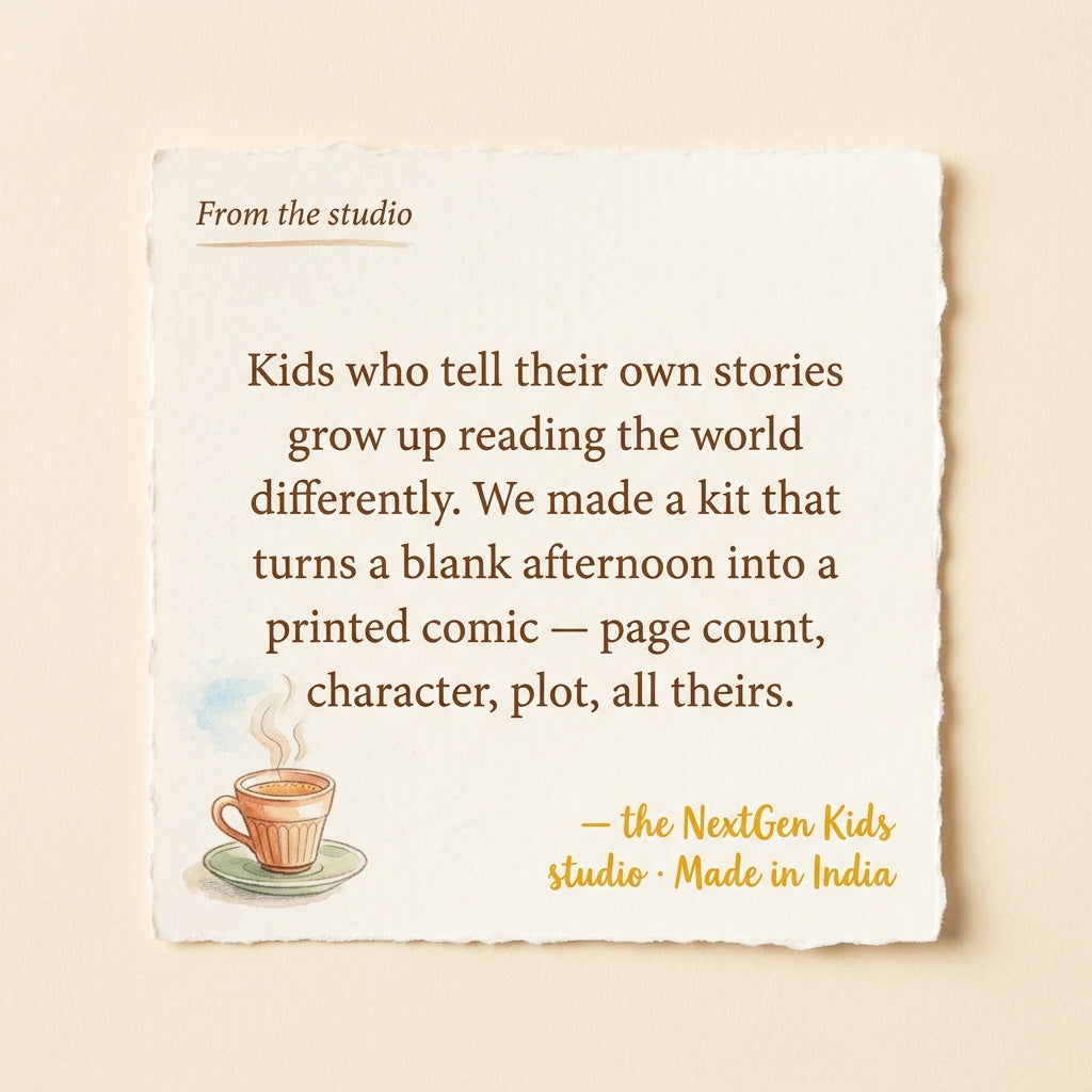 From the makers of Build-Your-Own Comic Kit — Make Your Own Stories for Ages 6–13 — a note from the founder