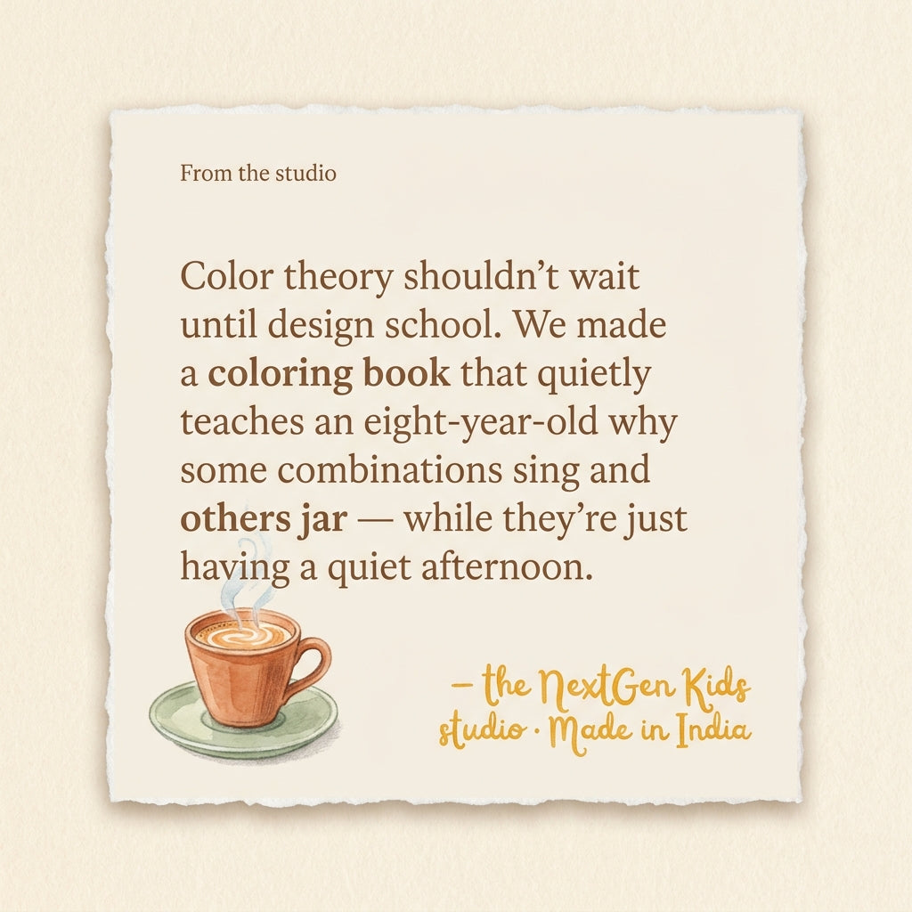 From the makers of Color Theory for Kids — A Coloring Book That Teaches Design — a note from the founder