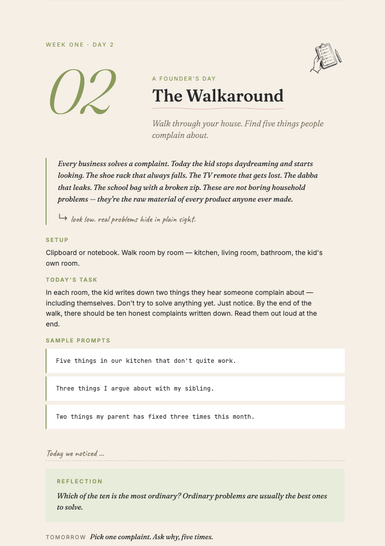 Kid CEO Journal — sample spread