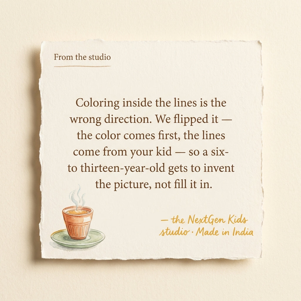From the makers of The Reverse Coloring Book — Lines on Color for Ages 6–13 — a note from the founder